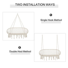 Load image into Gallery viewer, Elegant Boho Double Hammock Chair – Stylish Macrame Swing with Metal Frame

