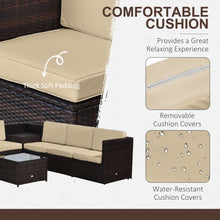 Load image into Gallery viewer, Outsunny 6-Seater Rattan Outdoor Sofa Set with Cushions &amp; Hidden Storage
