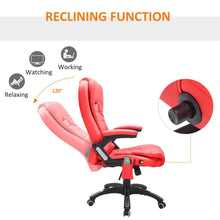 Load image into Gallery viewer, HOMCOM Reclining Heated Massage Office Chair – Comfort Meets Style in Red
