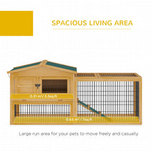 Load image into Gallery viewer, Deluxe 2-Level Wooden Rabbit Hutch with Water-Resistant Roof &amp; Easy-Clean Tray
