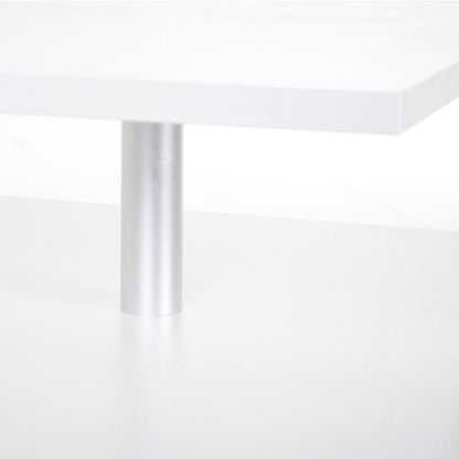 Modern 2-Tier White Coffee Table: Sleek Storage & Display Solution