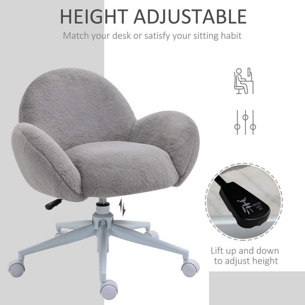 Cozy Cloud Office Chair: Plush Support with Swivel & Adjustable Height - Grey