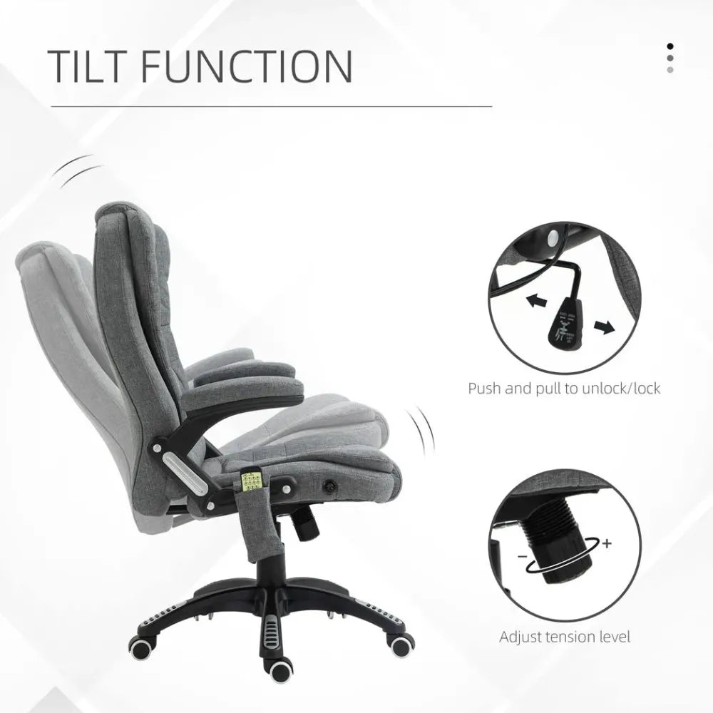Relax & Recharge: Executive Reclining Chair with Heating Massage & Headrest