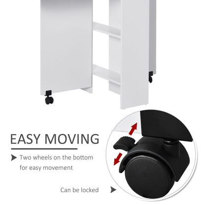 Versatile Folding Mobile Dining Table with Storage & Wheels - Space-Saving Design