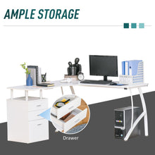 Load image into Gallery viewer, Modern L-Shaped Corner Desk - Stylish Home Office Workstation with Drawer
