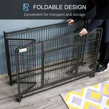 Load image into Gallery viewer, Extra Large PawHut Metal Dog Kennel with Locking Door &amp; Mobility Wheels
