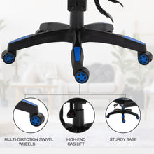 Load image into Gallery viewer, Ultimate Blue Ergonomic Gaming Chair with Reclining Footrest &amp; Stylish Design

