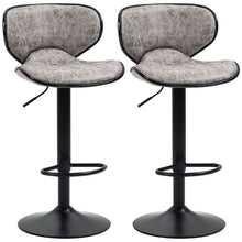 Load image into Gallery viewer, Retro Adjustable Height Bar Stool Set - Comfortable Microfiber Dining Chairs
