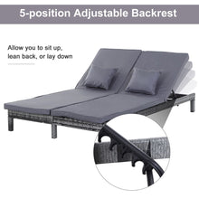 Load image into Gallery viewer, Double Adjustable Rattan Lounger Set with Cushions - Stylish Outdoor Comfort
