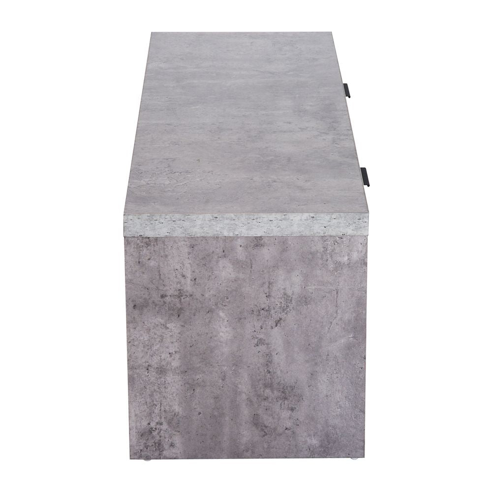 Modern Grey Wooden TV Stand & Media Center with Storage & Cable Management