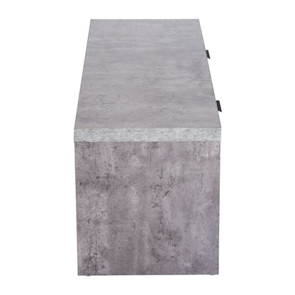 Modern Grey Wooden TV Stand & Media Center with Storage & Cable Management