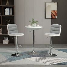 Load image into Gallery viewer, Bar stool Set of 2 Adjustable Height Upholstered Bar Chair Light Grey
