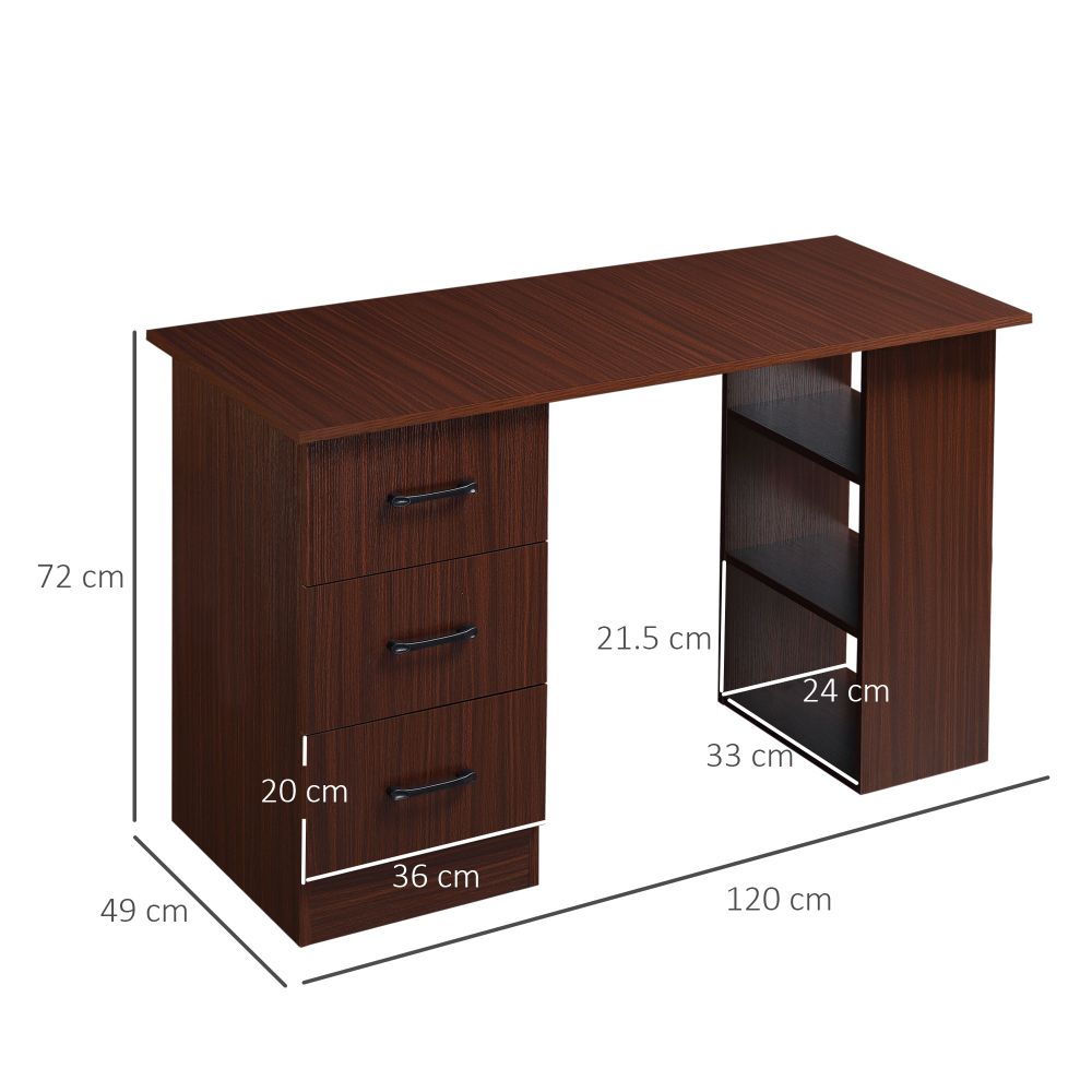 HOMCOM Modern Storage Desk: Stylish Writing & Study Table for Home Office
