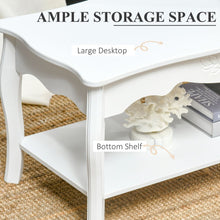 Load image into Gallery viewer, Modern White Coffee Table with Curved Legs &amp; Storage Shelf - 94x44x42 cm
