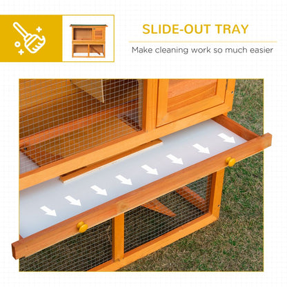 Cozy 2-Tier Wooden Rabbit Hutch for Outdoor Fun | PawHut Small Animal Home