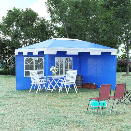 Outsunny 4x3m Heavy Duty Blue Party Gazebo Tent - Perfect Outdoor Shelter!