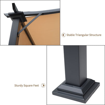 Adjustable Khaki Retractable Pergola Gazebo – Ultimate Outdoor Sun Control