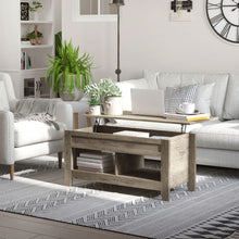 Load image into Gallery viewer, HOMCOM Lift-Top Coffee Table with Hidden Storage &amp; Stylish Shelving - Oak
