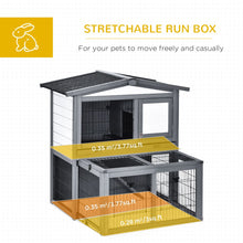 Load image into Gallery viewer, Deluxe 2-Tier Wooden Rabbit Hutch with Easy-Clean Tray &amp; Weather Protection
