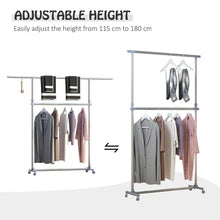 Load image into Gallery viewer, Heavy-Duty Rolling Clothes Hanger - Sturdy Stainless Steel Organizer Solution
