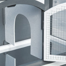Load image into Gallery viewer, Spacious Two-Tier Bunny Hutch: Open Roof, Ramp, &amp; Easy-Clean Slide-Out Tray
