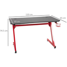 Load image into Gallery viewer, Ultimate Gaming Desk: Steel Frame, Cup Holder, Adjustable Feet &amp; Cable Organizer
