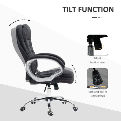 Executive Office Chair with 360� Swivel Wheels Armrests Adjustable Height Black