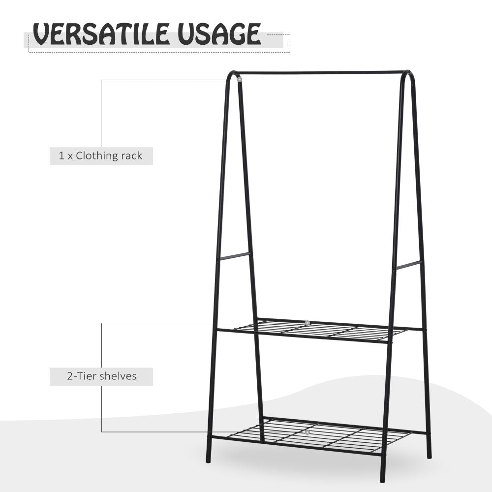 Stylish 2-Tier A-Frame Clothes Rack - Durable Steel Storage Solution
