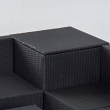 Load image into Gallery viewer, Outdoor 6-Piece Rattan Sofa Set with Cushions - Modern Black/Beige Design
