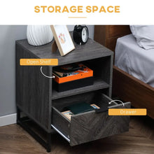 Load image into Gallery viewer, Industrial Chic Nightstand with Drawer &amp; Shelf - Versatile Table for Any Space
