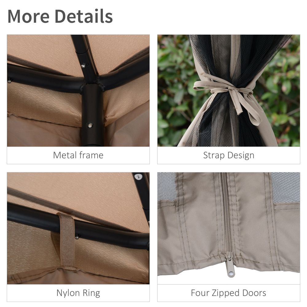 Outsunny 2-Tier Outdoor Gazebo with Netting – Elegant UV Protection & Durability