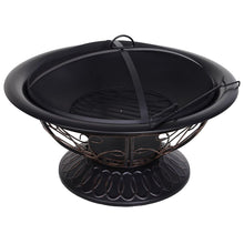 Load image into Gallery viewer, 76cm Outdoor Firepit: Durable Garden Heater with Poker, Cover &amp; Log Grate
