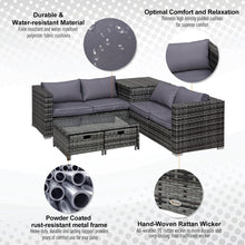 Load image into Gallery viewer, Stylish 4-Piece Rattan Sofa Set with Storage - Perfect for Outdoor Relaxation!
