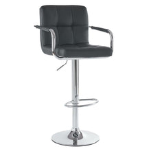 Load image into Gallery viewer, 2pcs 60-80cm 6 Checks Round Cushion Bar Stools with Armrest black
