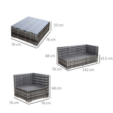 Load image into Gallery viewer, Elegant 4-Piece Grey Rattan Garden Set for Outdoor Bliss
