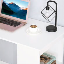 Load image into Gallery viewer, Modern White Computer Desk with Bookshelf – Stylish &amp; Space-Saving Workstation
