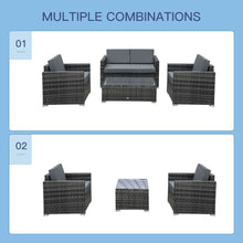 Load image into Gallery viewer, Chic 4-Seater Rattan Sofa Set: Transform Your Outdoor Oasis!
