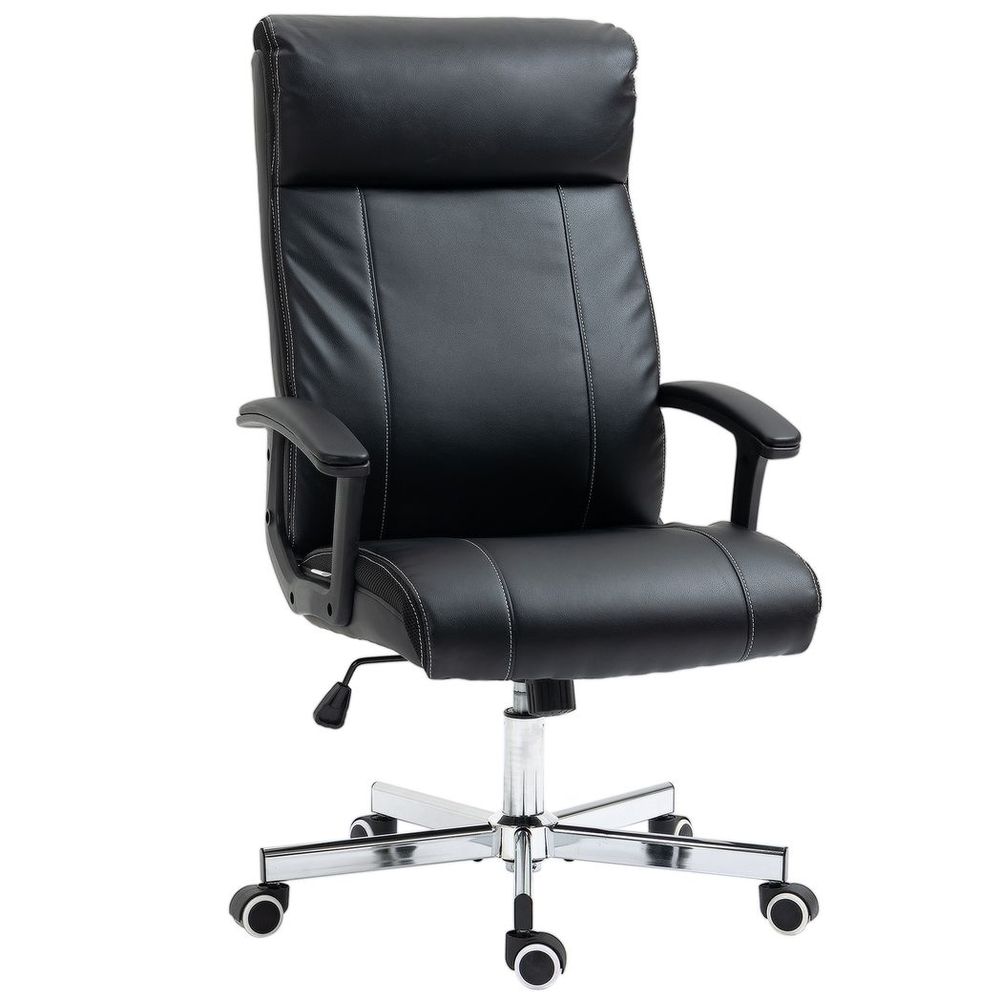 Vinsetto Massage Office Chair PU Leather Computer Chair w/ Tilt Function Black