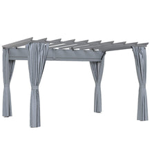 Load image into Gallery viewer, Outsunny 3.6x3m Aluminum Pergola Canopy with Retractable Curtains - Dark Grey
