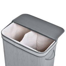 Load image into Gallery viewer, 100L Grey Bamboo Laundry Basket with Flip Lid - Stylish &amp; Water-Resistant!
