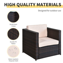 Load image into Gallery viewer, Outsunny 2-Seater Rattan Sofa Set with Cushions - Stylish &amp; Weather Resistant
