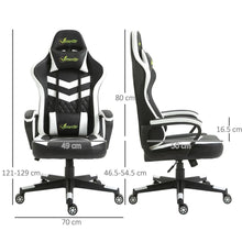 Load image into Gallery viewer, Ultimate Racing Gaming Chair with Lumbar Support &amp; Sleek Design - Black/White

