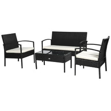 Load image into Gallery viewer, Elegant 4-Seater Rattan Garden Sofa Set with Cushions &amp; Glass Table
