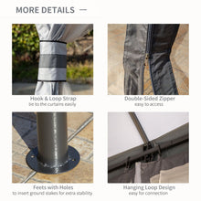 Load image into Gallery viewer, Stylish 4x3m Steel Gazebo with Double Tier Roof &amp; Mesh Sidewalls - Gray
