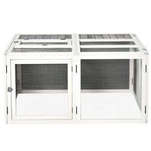 Load image into Gallery viewer, Cozy Pawhut Rabbit Hutch: Durable Small Animal Home with Open Roof - Grey
