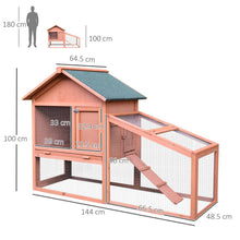 Load image into Gallery viewer, Deluxe 2-Tier Wooden Rabbit Hutch with Waterproof Roof &amp; Spacious Run
