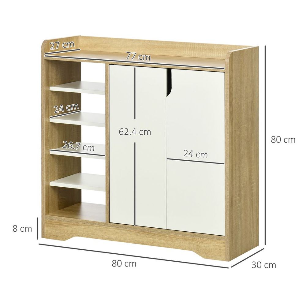 Elegant Shoe Storage Organizer with Double Doors & Versatile Shelving Solutions