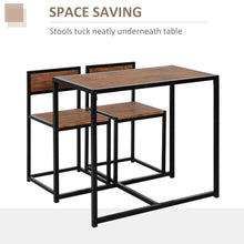Load image into Gallery viewer, Chic Steel Frame 2-Seater Bar Stool &amp; Table Set - Modern Wood Tone Elegance
