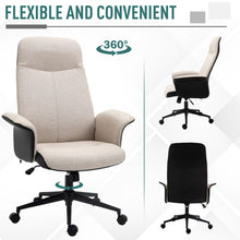 Load image into Gallery viewer, Vinsetto High-Back Office Chair: Ergonomic Comfort with Adjustable Tilt - Beige
