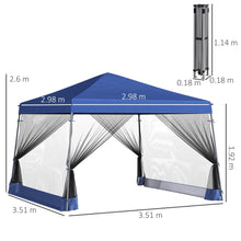 Load image into Gallery viewer, Outsunny 3.6m Pop-Up Gazebo: Instant Shelter with Bug-Resistant Walls
